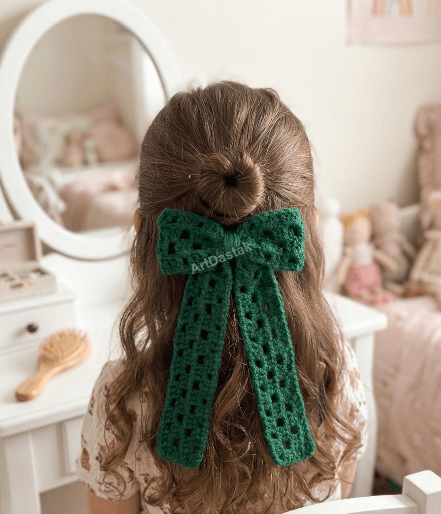Red Long-Strap Bow Hair Pin